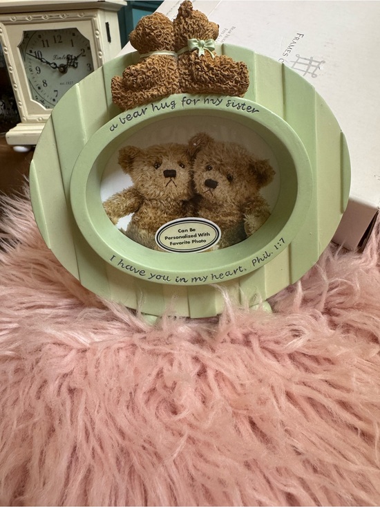 Other - Round Mint Green Bear Photo Frame - "A bear hug for my sister"